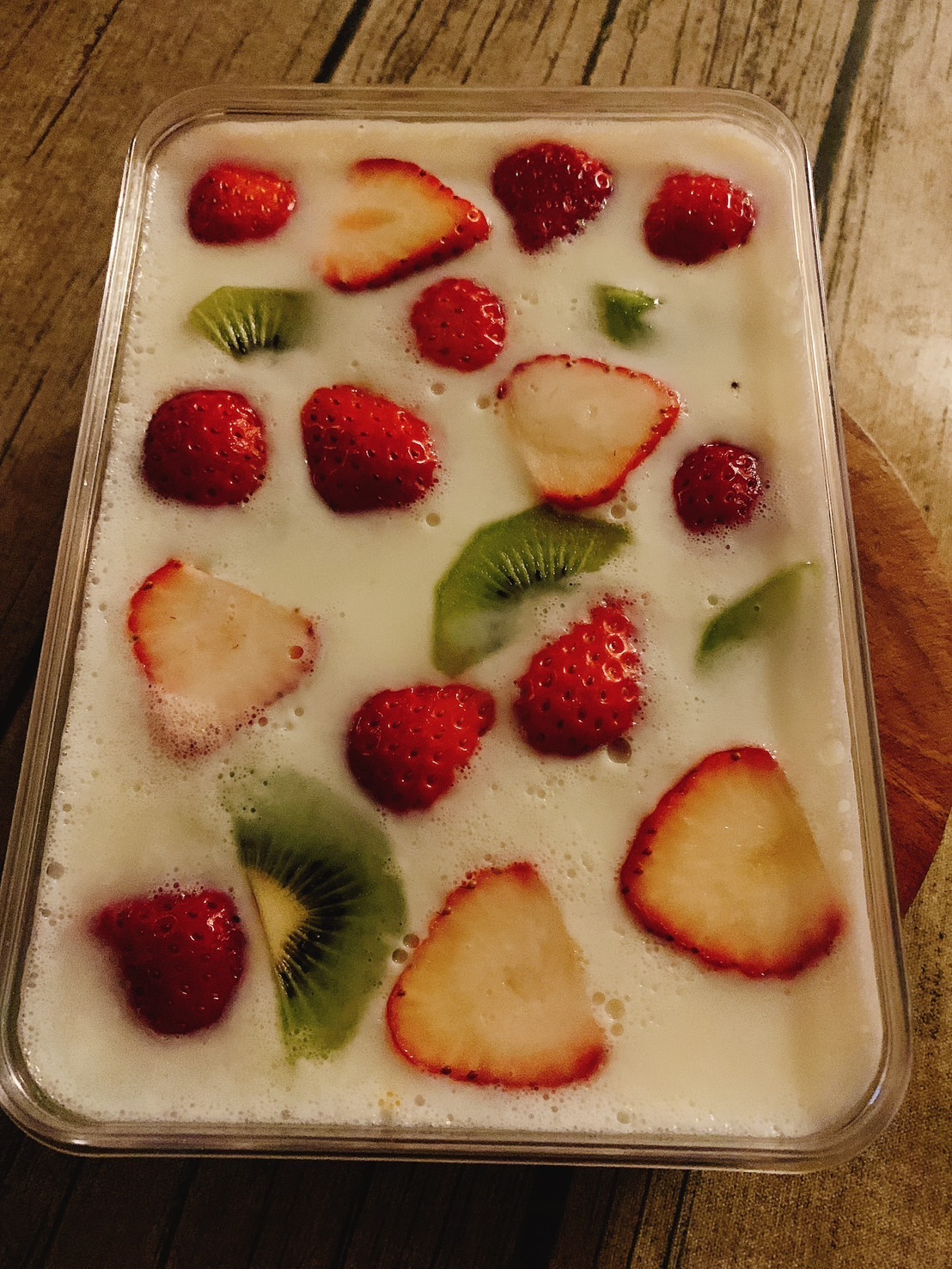 牛乳寒天とドーナツ