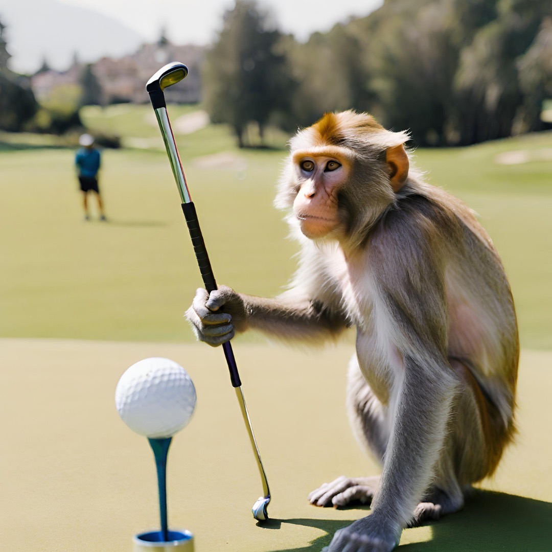 ゴルフと猿腕